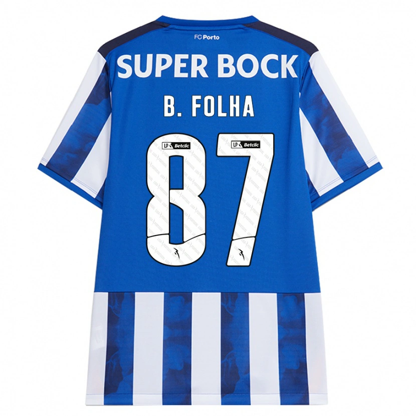 Danxen Uomo Maglia Bernardo Folha #87 Blu Bianco Kit Gara Home 2024/25 Maglietta