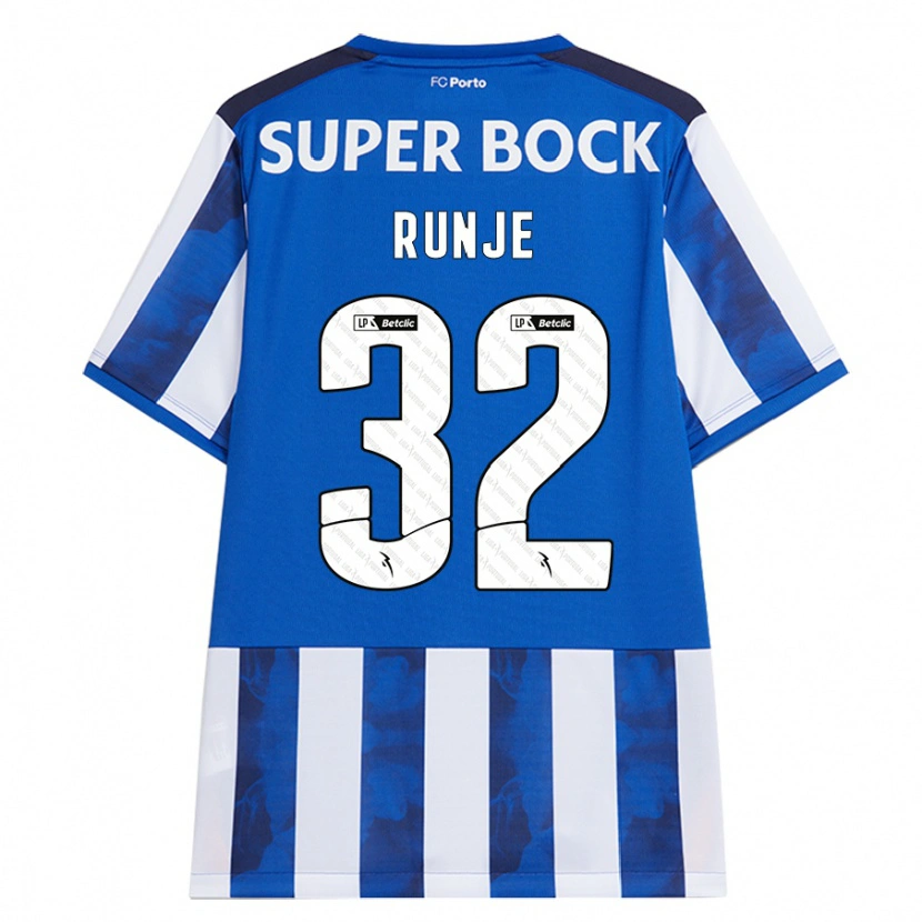 Danxen Uomo Maglia Roko Runje #32 Blu Bianco Kit Gara Home 2024/25 Maglietta