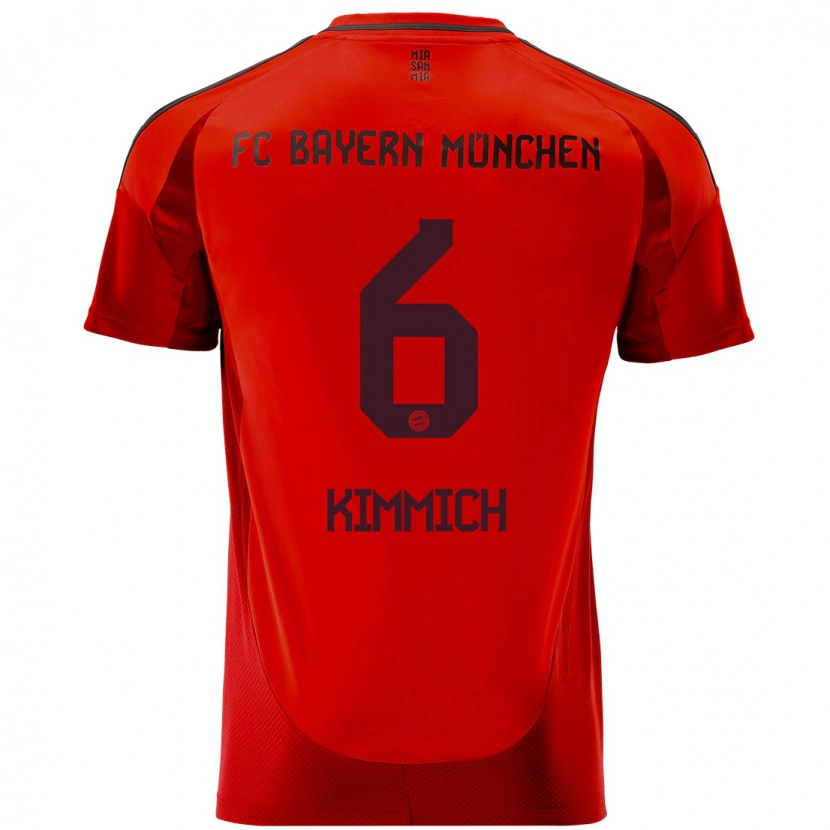 Danxen Uomo Maglia Joshua Kimmich #6 Rosso Kit Gara Home 2024/25 Maglietta