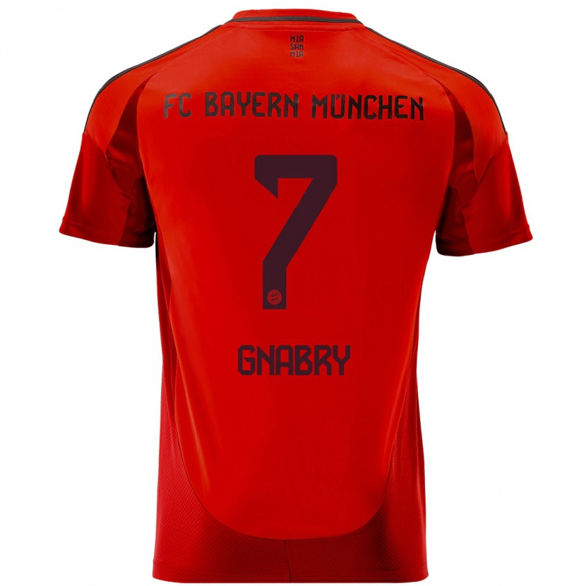 Danxen Uomo Maglia Serge Gnabry #7 Rosso Kit Gara Home 2024/25 Maglietta