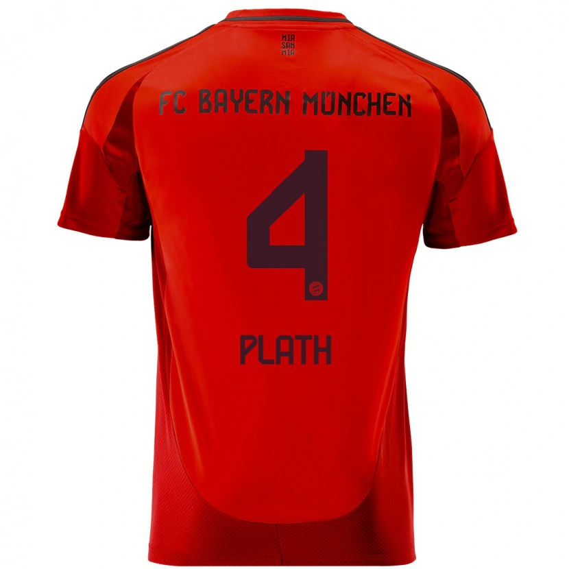 Danxen Uomo Maglia Max Plath #4 Rosso Kit Gara Home 2024/25 Maglietta