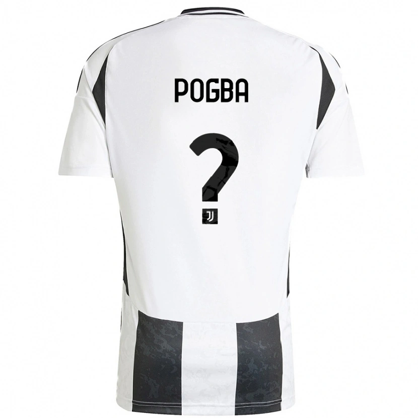 Danxen Uomo Maglia Paul Pogba #0 Bianco Nero Kit Gara Home 2024/25 Maglietta