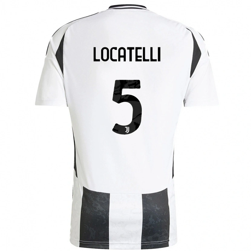 Danxen Uomo Maglia Manuel Locatelli #5 Bianco Nero Kit Gara Home 2024/25 Maglietta