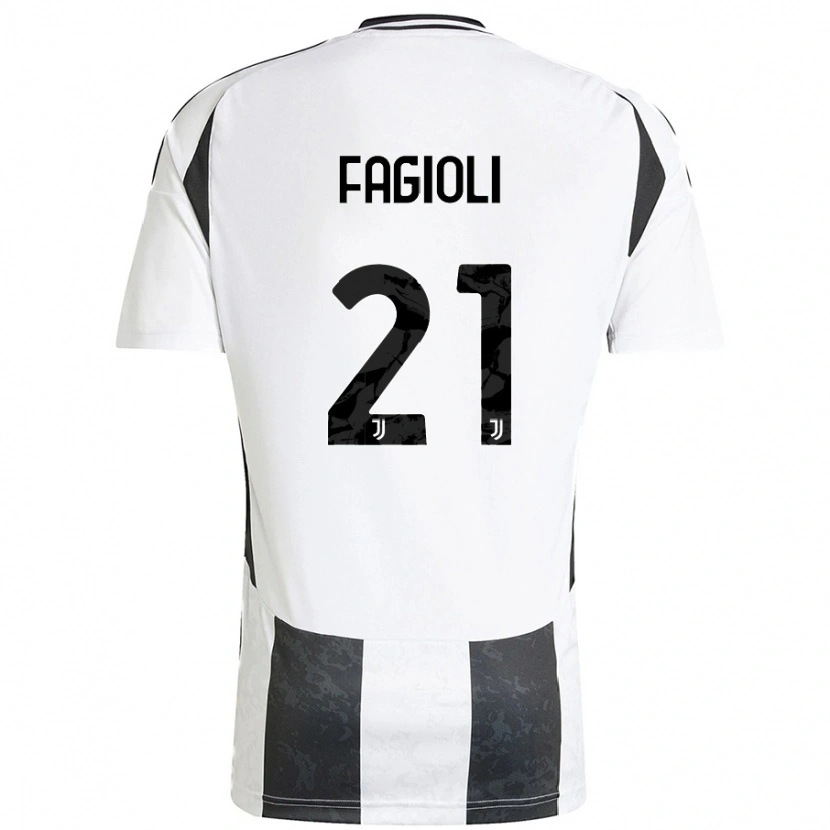 Danxen Uomo Maglia Nicolò Fagioli #21 Bianco Nero Kit Gara Home 2024/25 Maglietta