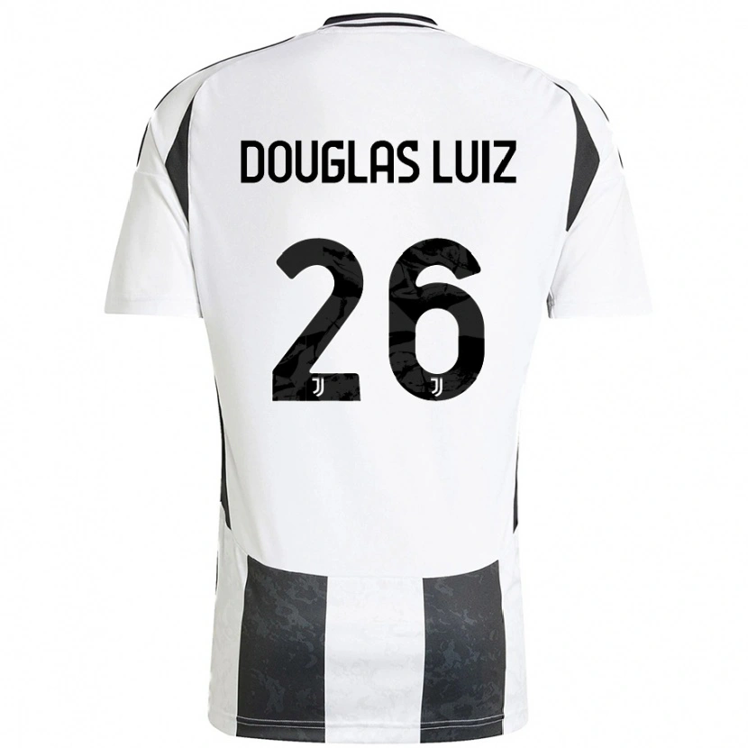 Danxen Uomo Maglia Douglas Luiz #26 Bianco Nero Kit Gara Home 2024/25 Maglietta