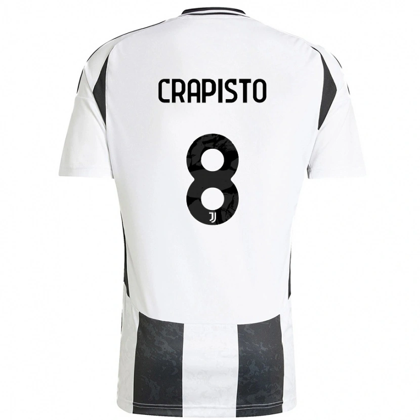 Danxen Uomo Maglia Francesco Crapisto #8 Bianco Nero Kit Gara Home 2024/25 Maglietta