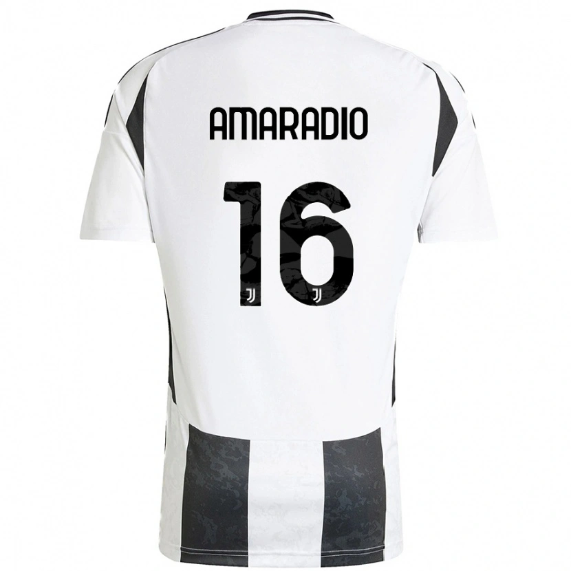 Danxen Uomo Maglia Luca Amaradio #16 Bianco Nero Kit Gara Home 2024/25 Maglietta