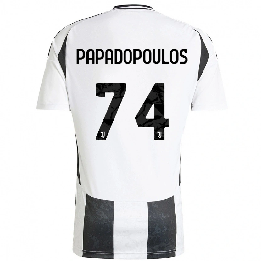 Danxen Uomo Maglia Christos Papadopoulos #74 Bianco Nero Kit Gara Home 2024/25 Maglietta