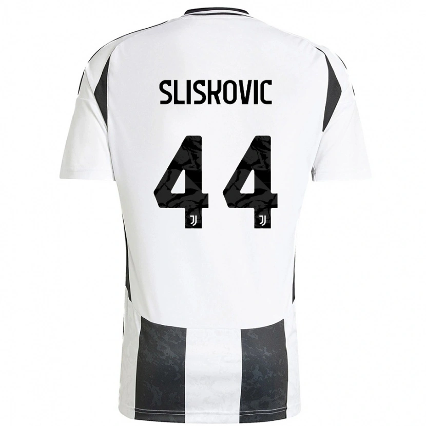 Danxen Uomo Maglia Gloria Slišković #44 Bianco Nero Kit Gara Home 2024/25 Maglietta