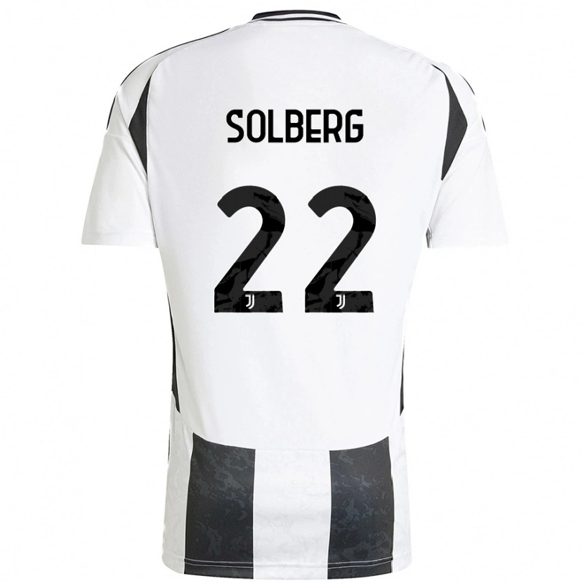 Danxen Uomo Maglia Elias Solberg #22 Bianco Nero Kit Gara Home 2024/25 Maglietta