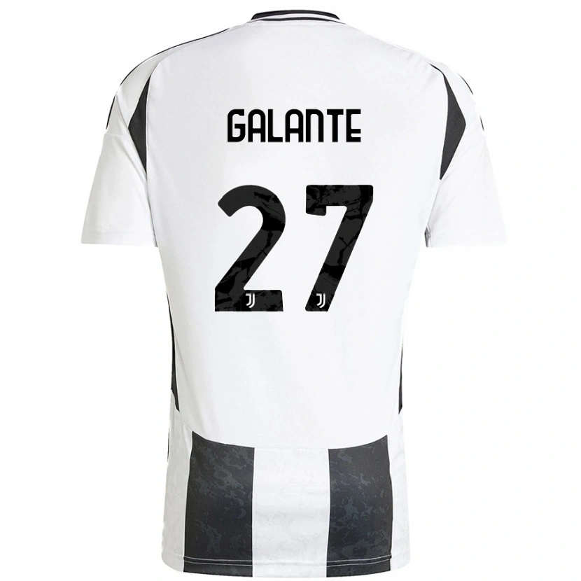 Danxen Uomo Maglia Tommaso Galante #27 Bianco Nero Kit Gara Home 2024/25 Maglietta