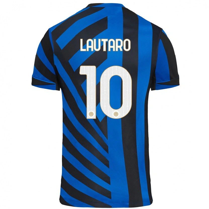 Danxen Uomo Maglia Lautaro Martínez #10 Blu Nero Kit Gara Home 2024/25 Maglietta