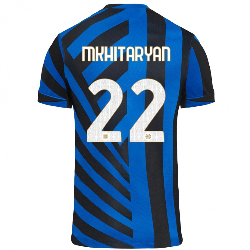 Danxen Uomo Maglia Henrikh Mkhitaryan #22 Blu Nero Kit Gara Home 2024/25 Maglietta