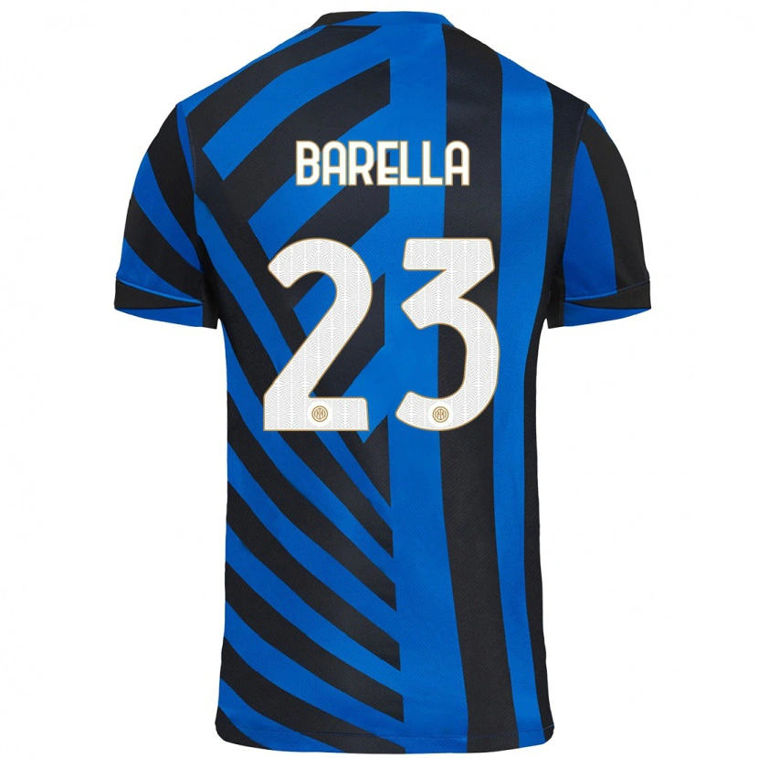 Danxen Uomo Maglia Nicolò Barella #23 Blu Nero Kit Gara Home 2024/25 Maglietta