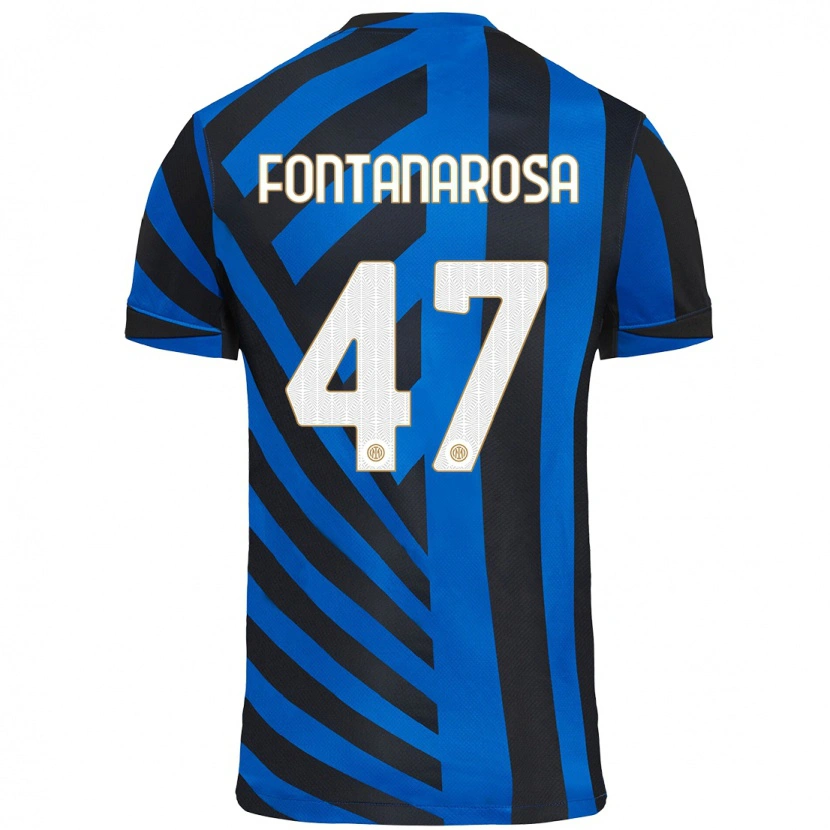 Danxen Uomo Maglia Alessandro Fontanarosa #47 Blu Nero Kit Gara Home 2024/25 Maglietta