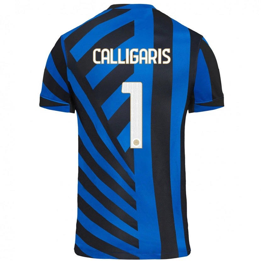 Danxen Uomo Maglia Alessandro Calligaris #1 Blu Nero Kit Gara Home 2024/25 Maglietta