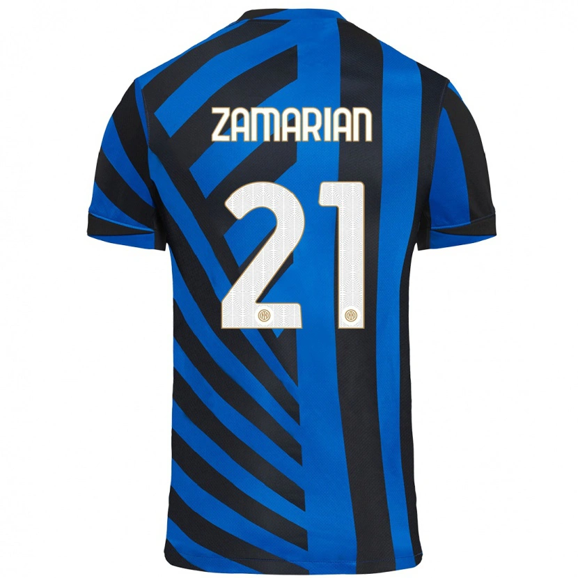 Danxen Uomo Maglia Matteo Zamarian #21 Blu Nero Kit Gara Home 2024/25 Maglietta