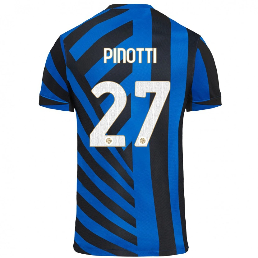 Danxen Uomo Maglia Manuel Pinotti #27 Blu Nero Kit Gara Home 2024/25 Maglietta