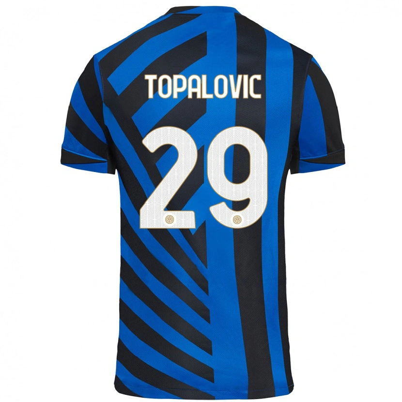 Danxen Uomo Maglia Luka Topalovic #29 Blu Nero Kit Gara Home 2024/25 Maglietta
