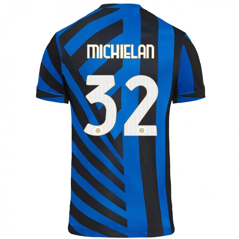 Danxen Uomo Maglia Mattia Michielan #32 Blu Nero Kit Gara Home 2024/25 Maglietta