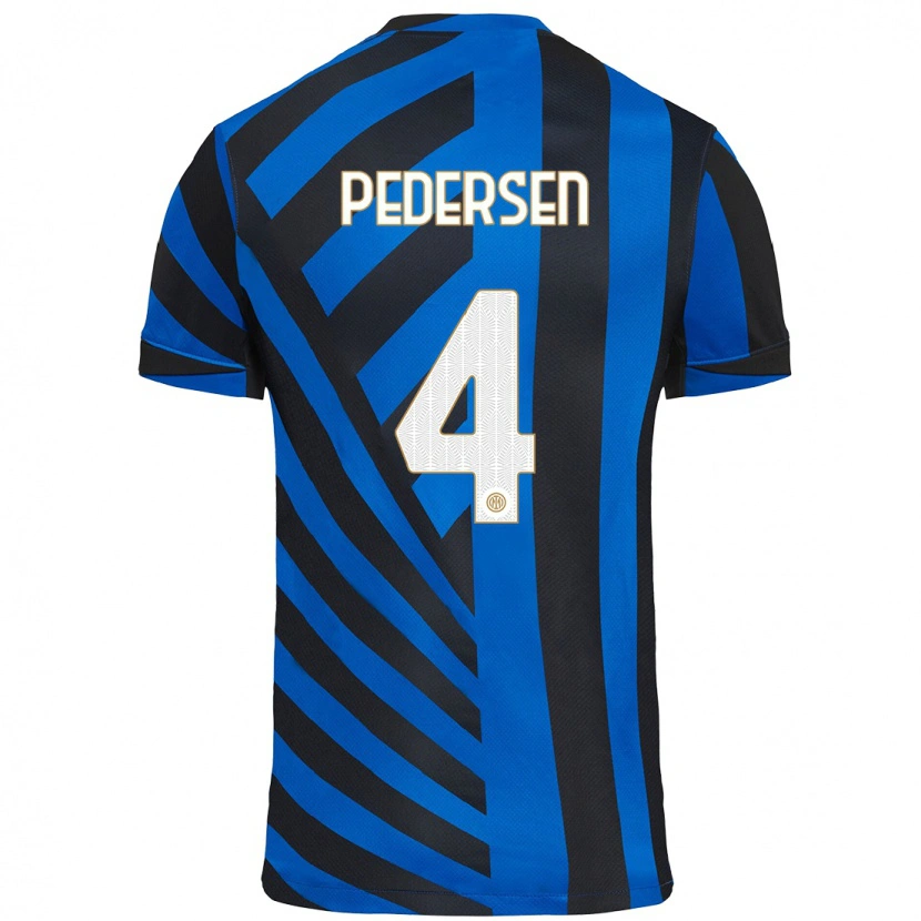 Danxen Uomo Maglia Sofie Junge Pedersen #4 Blu Nero Kit Gara Home 2024/25 Maglietta