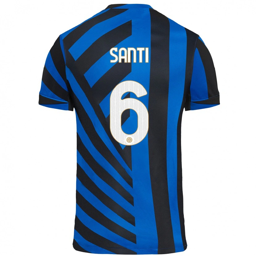 Danxen Uomo Maglia Irene Santi #6 Blu Nero Kit Gara Home 2024/25 Maglietta