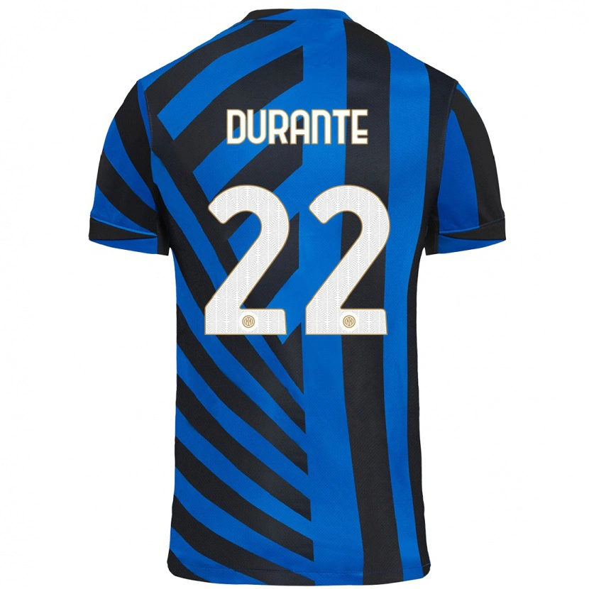 Danxen Uomo Maglia Francesca Durante #22 Blu Nero Kit Gara Home 2024/25 Maglietta