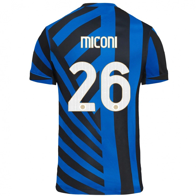 Danxen Uomo Maglia Riccardo Miconi #26 Blu Nero Kit Gara Home 2024/25 Maglietta
