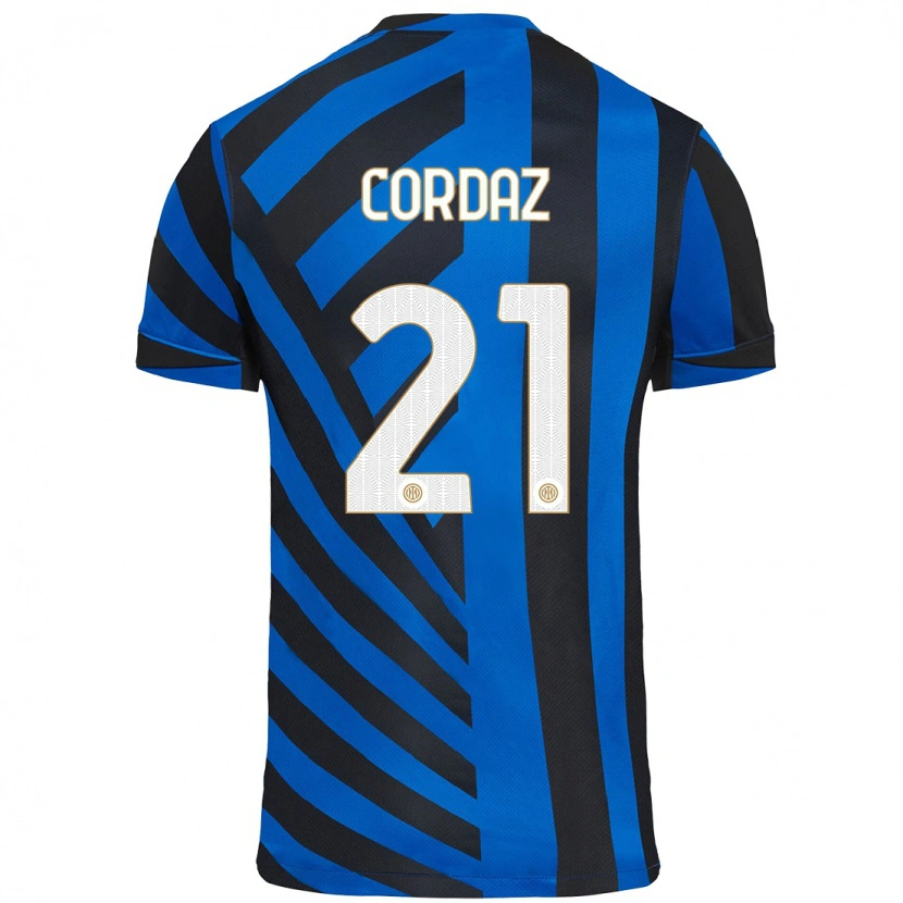Danxen Uomo Maglia Alex Cordaz #21 Blu Nero Kit Gara Home 2024/25 Maglietta