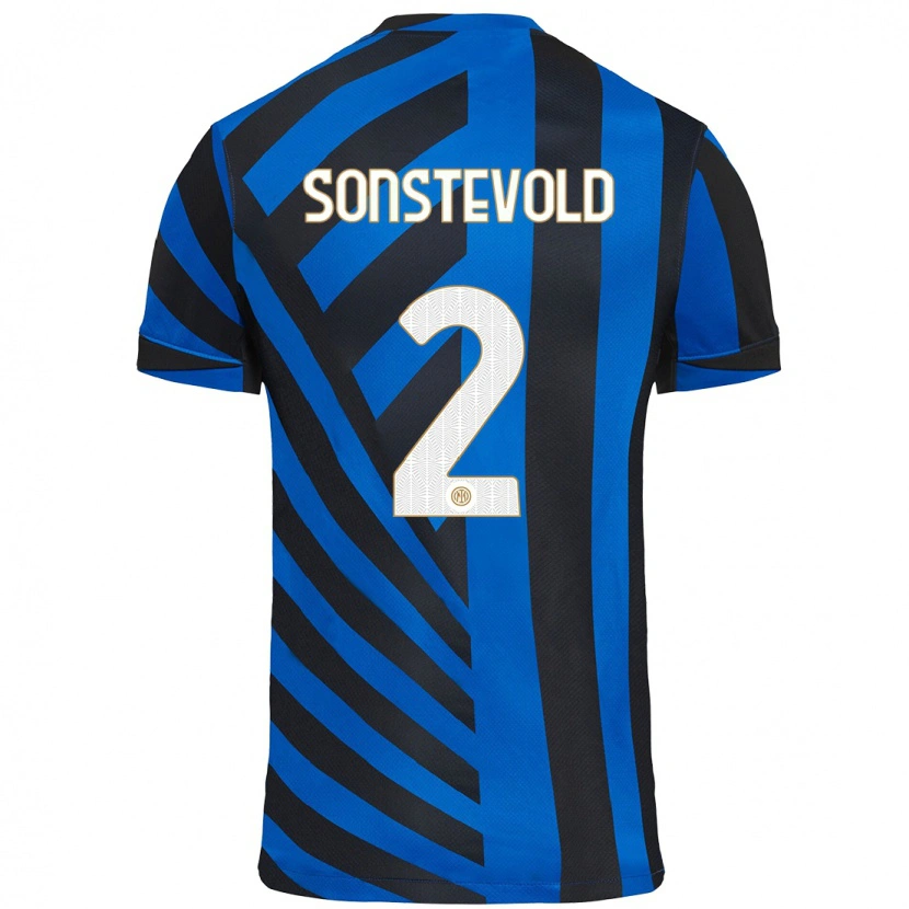Danxen Uomo Maglia Anja Sonstevold #2 Blu Nero Kit Gara Home 2024/25 Maglietta