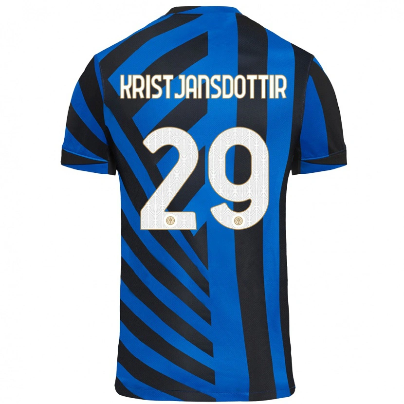 Danxen Uomo Maglia Anna Bjork Kristjansdottir #29 Blu Nero Kit Gara Home 2024/25 Maglietta