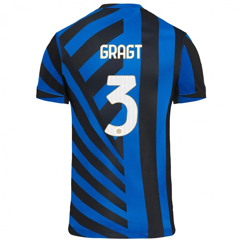 Danxen Uomo Maglia Stefanie Van Der Gragt #3 Blu Nero Kit Gara Home 2024/25 Maglietta