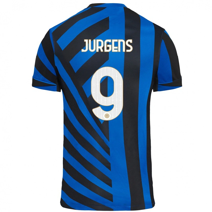 Danxen Uomo Maglia Oliver Jurgens #9 Blu Nero Kit Gara Home 2024/25 Maglietta