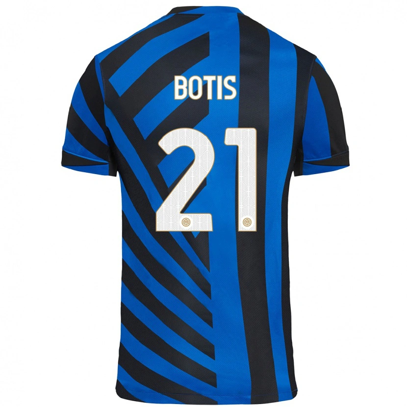 Danxen Uomo Maglia Nikolaos Botis #21 Blu Nero Kit Gara Home 2024/25 Maglietta