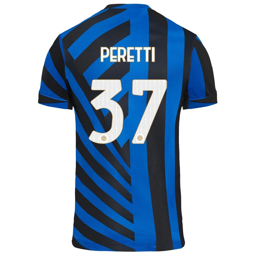 Danxen Uomo Maglia Lorenzo Peretti #37 Blu Nero Kit Gara Home 2024/25 Maglietta