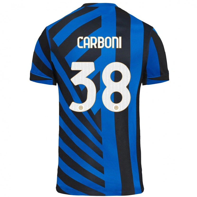 Danxen Uomo Maglia Valentin Carboni #38 Blu Nero Kit Gara Home 2024/25 Maglietta