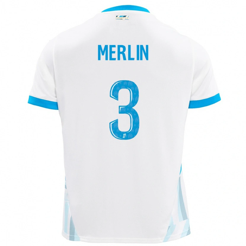 Danxen Uomo Maglia Quentin Merlin #3 Bianco Azzurro Kit Gara Home 2024/25 Maglietta