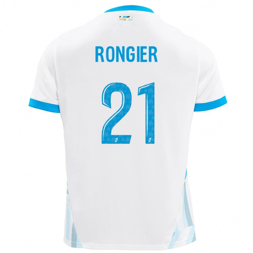 Danxen Uomo Maglia Valentin Rongier #21 Bianco Azzurro Kit Gara Home 2024/25 Maglietta