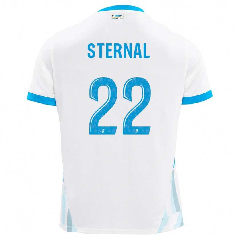 Danxen Uomo Maglia Enzo Sternal #22 Bianco Azzurro Kit Gara Home 2024/25 Maglietta