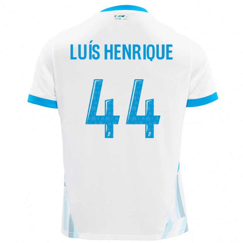 Danxen Uomo Maglia Luis Henrique #44 Bianco Azzurro Kit Gara Home 2024/25 Maglietta