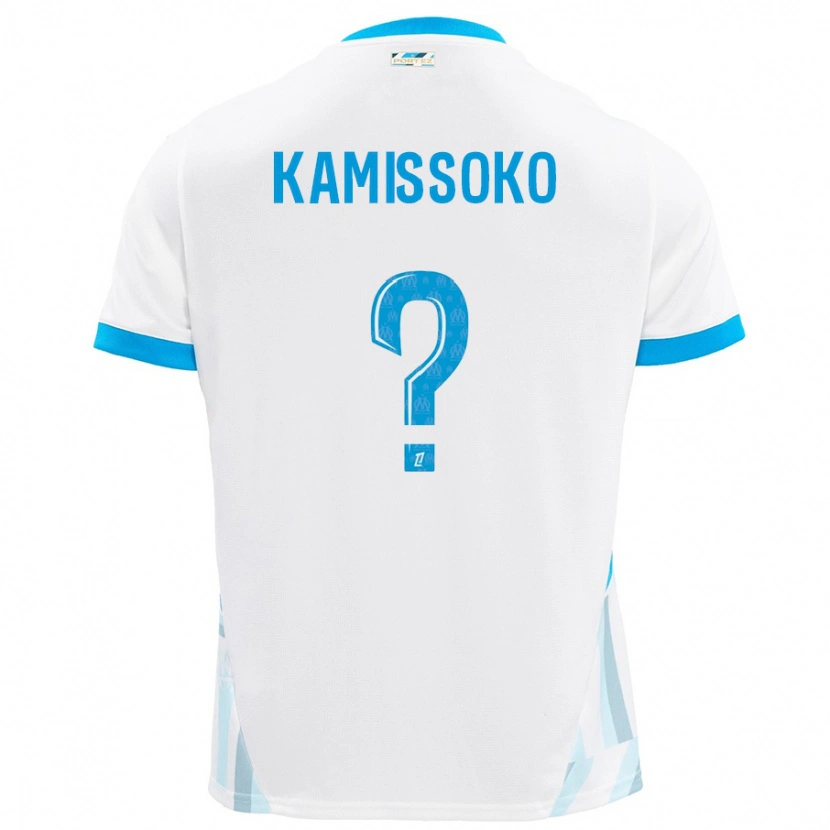 Danxen Uomo Maglia Nouhoum Kamissoko #0 Bianco Azzurro Kit Gara Home 2024/25 Maglietta