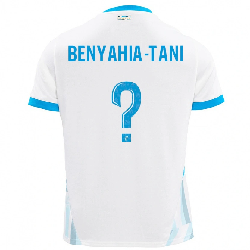 Danxen Uomo Maglia Aylan Benyahia-Tani #0 Bianco Azzurro Kit Gara Home 2024/25 Maglietta