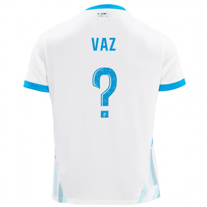 Danxen Uomo Maglia Robinio Vaz #0 Bianco Azzurro Kit Gara Home 2024/25 Maglietta