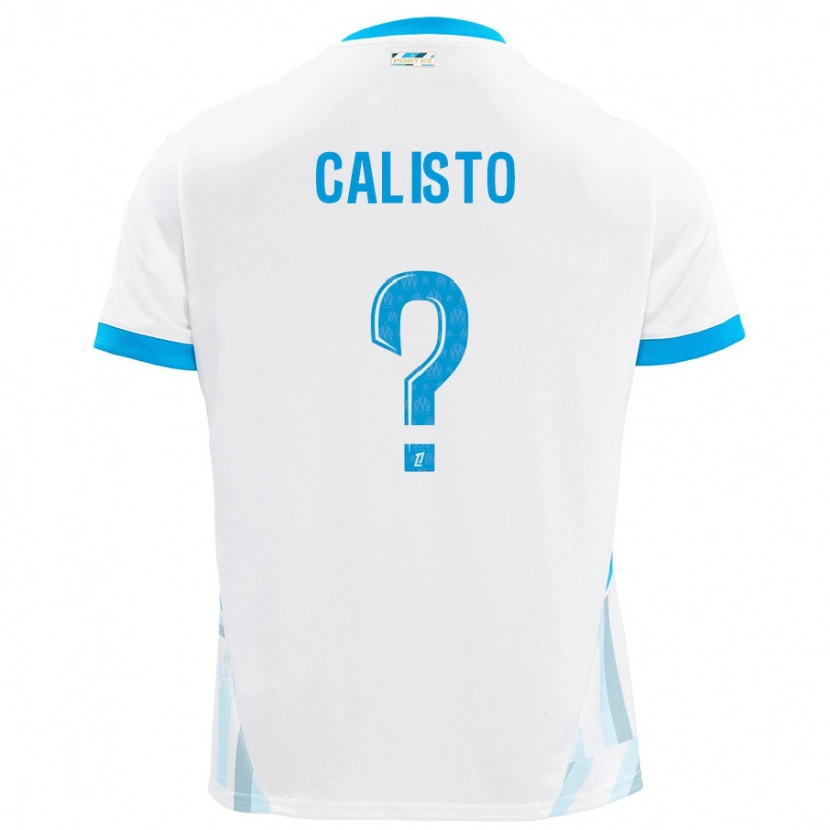 Danxen Uomo Maglia Gianni Calisto #0 Bianco Azzurro Kit Gara Home 2024/25 Maglietta