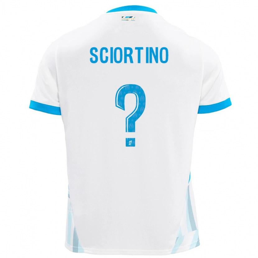 Danxen Uomo Maglia Paolo Sciortino #0 Bianco Azzurro Kit Gara Home 2024/25 Maglietta
