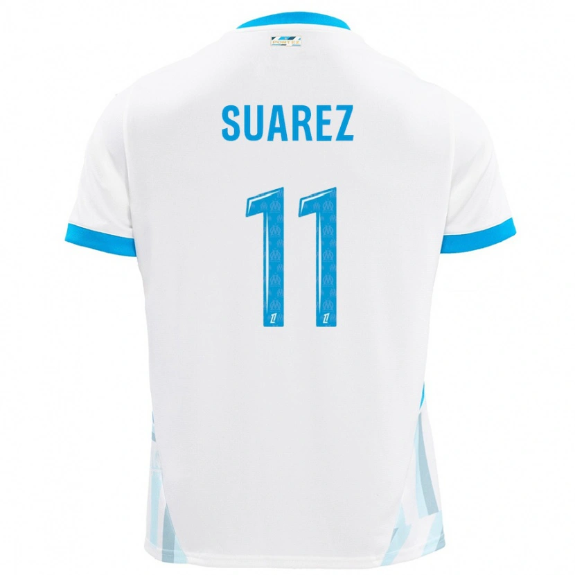 Danxen Uomo Maglia Luis Suarez #11 Bianco Azzurro Kit Gara Home 2024/25 Maglietta