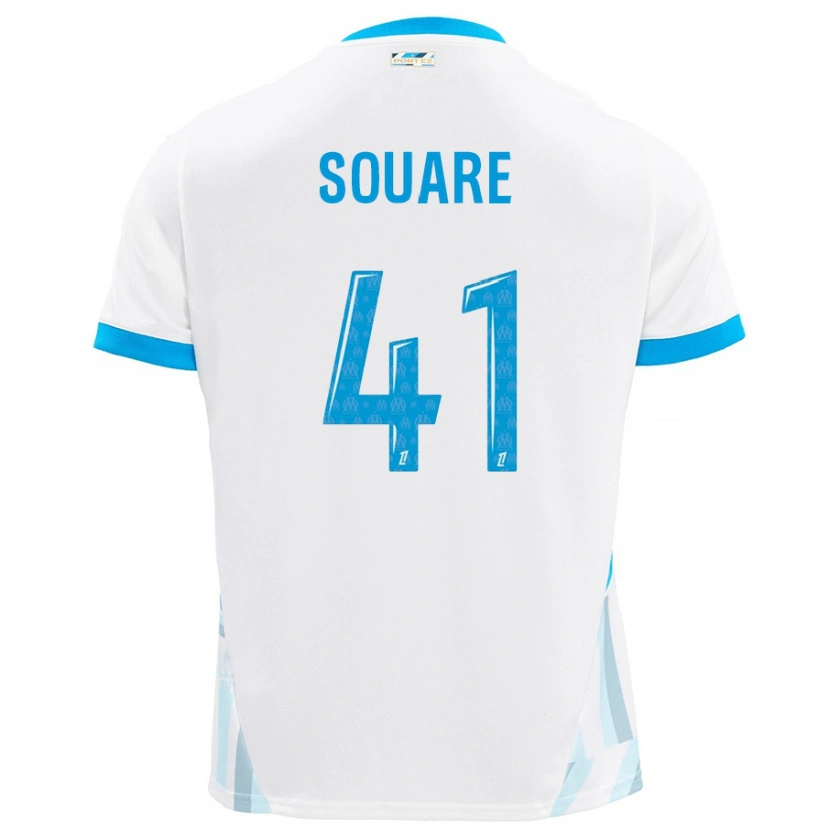 Danxen Uomo Maglia Cheick Souare #41 Bianco Azzurro Kit Gara Home 2024/25 Maglietta
