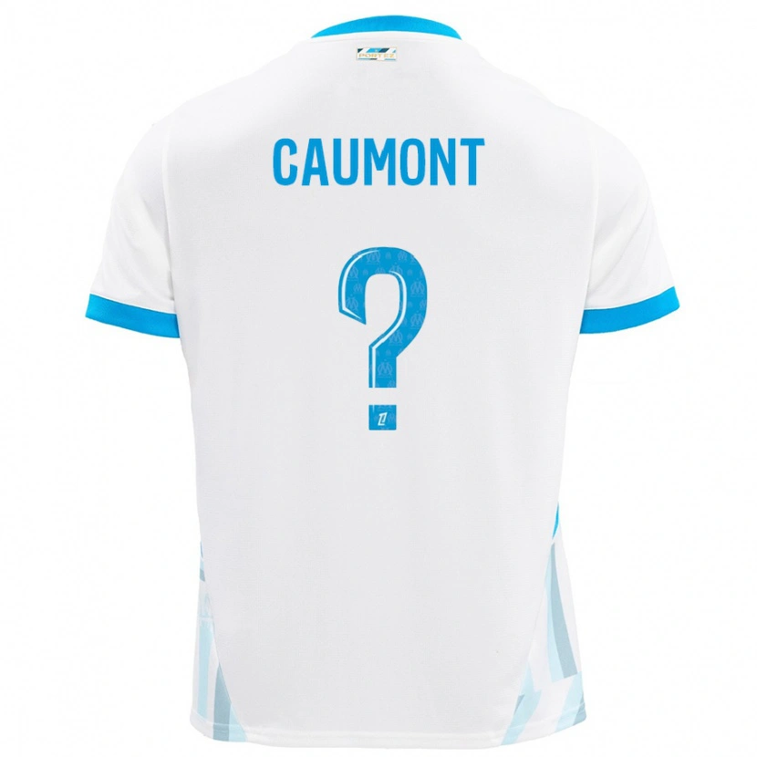 Danxen Uomo Maglia Enzo Caumont #0 Bianco Azzurro Kit Gara Home 2024/25 Maglietta