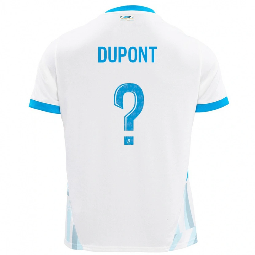 Danxen Uomo Maglia Hugo Dupont #0 Bianco Azzurro Kit Gara Home 2024/25 Maglietta