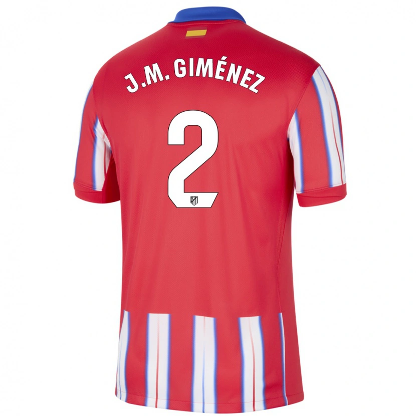 Danxen Uomo Maglia José María Giménez #2 Rosso Bianco Blu Kit Gara Home 2024/25 Maglietta